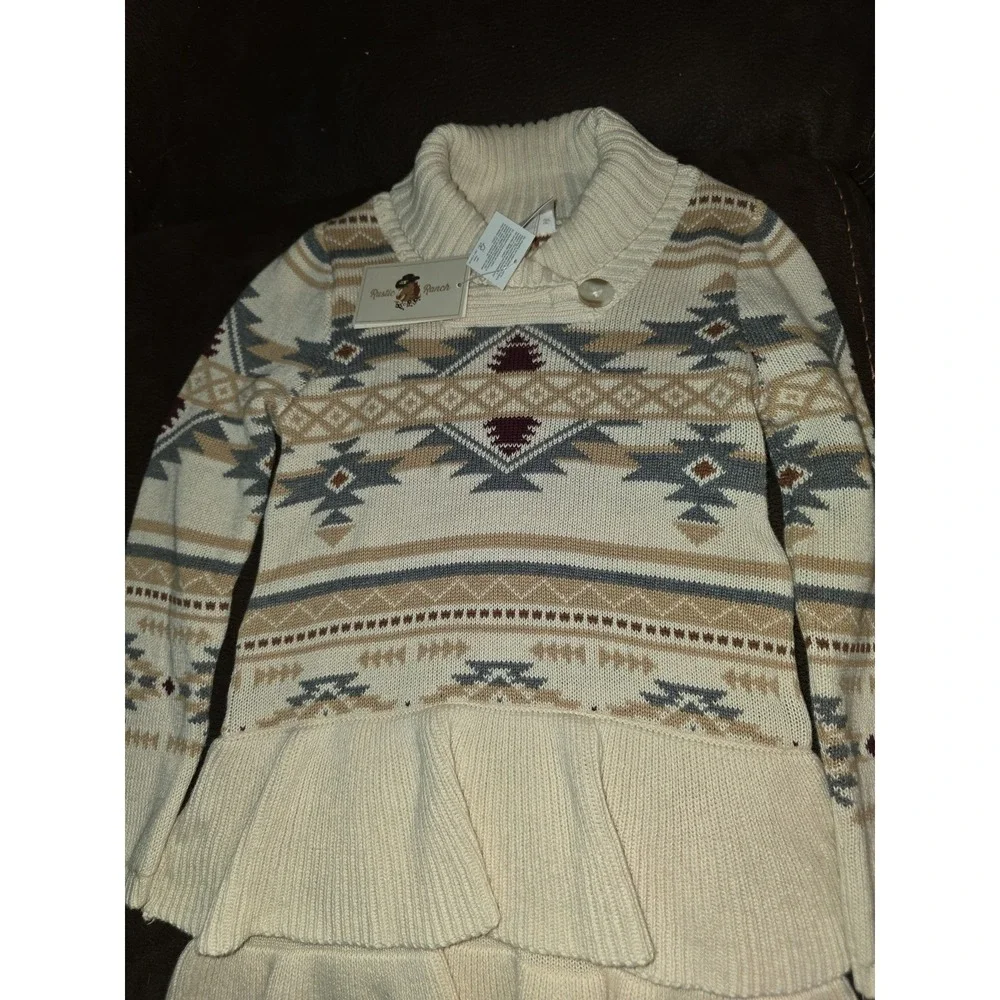 Gymboree rustic ranch fair isle sweater dress size 4t nwt